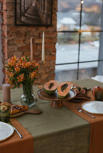 Cinnamon Linen Table Runner