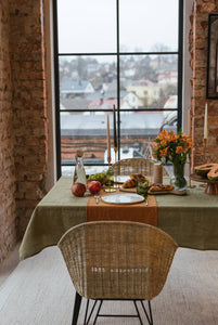 Cinnamon Linen Table Runner