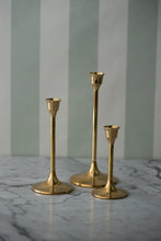 Load image into Gallery viewer, Set of 3 Brass Candle Holders
