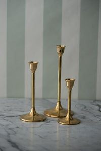 Set of 3 Brass Candle Holders