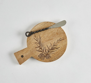 Pinecone Serving Board with Spreader