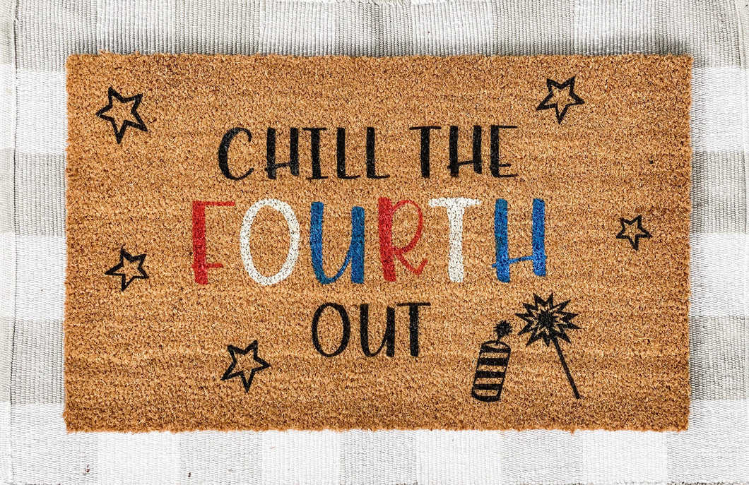 Chill The Fourth Out Doormat, Patriotic Doormat