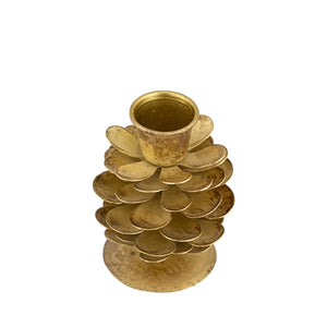 Gold Pinecone Candleholders