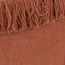 Load image into Gallery viewer, Mattie Hand Woven Rust Yarn Fringe Throw
