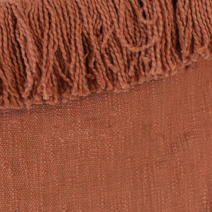 Mattie Hand Woven Rust Yarn Fringe Throw