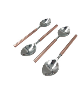 Set of 4 Copper Handle Spoons