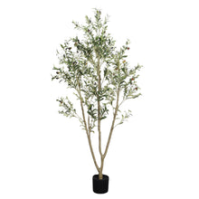 Load image into Gallery viewer, Artificial Olive Tree in Black Plastic Pot, 1pc/set: 7'

