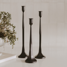 Load image into Gallery viewer, Cast Iron Taper Candle Holders, Set of 3
