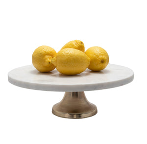 Gold Footed Cake Plate with Marble Top