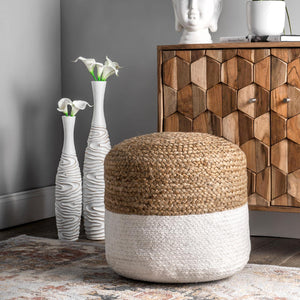 Janis Braided Jute Filled Ottoman Pouf