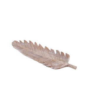 Wooden Feathered Mango Wood Leaf Shape Platter
