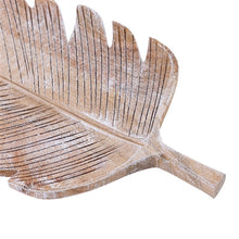 Load image into Gallery viewer, Wooden Feathered Mango Wood Leaf Shape Platter
