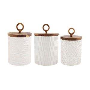 Textured Stoneware Canisters