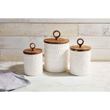 Load image into Gallery viewer, Textured Stoneware Canisters
