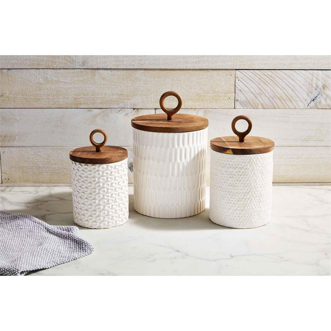 Textured Stoneware Canisters