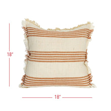 Load image into Gallery viewer, Edaline Terracotta Striped Throw Pillow
