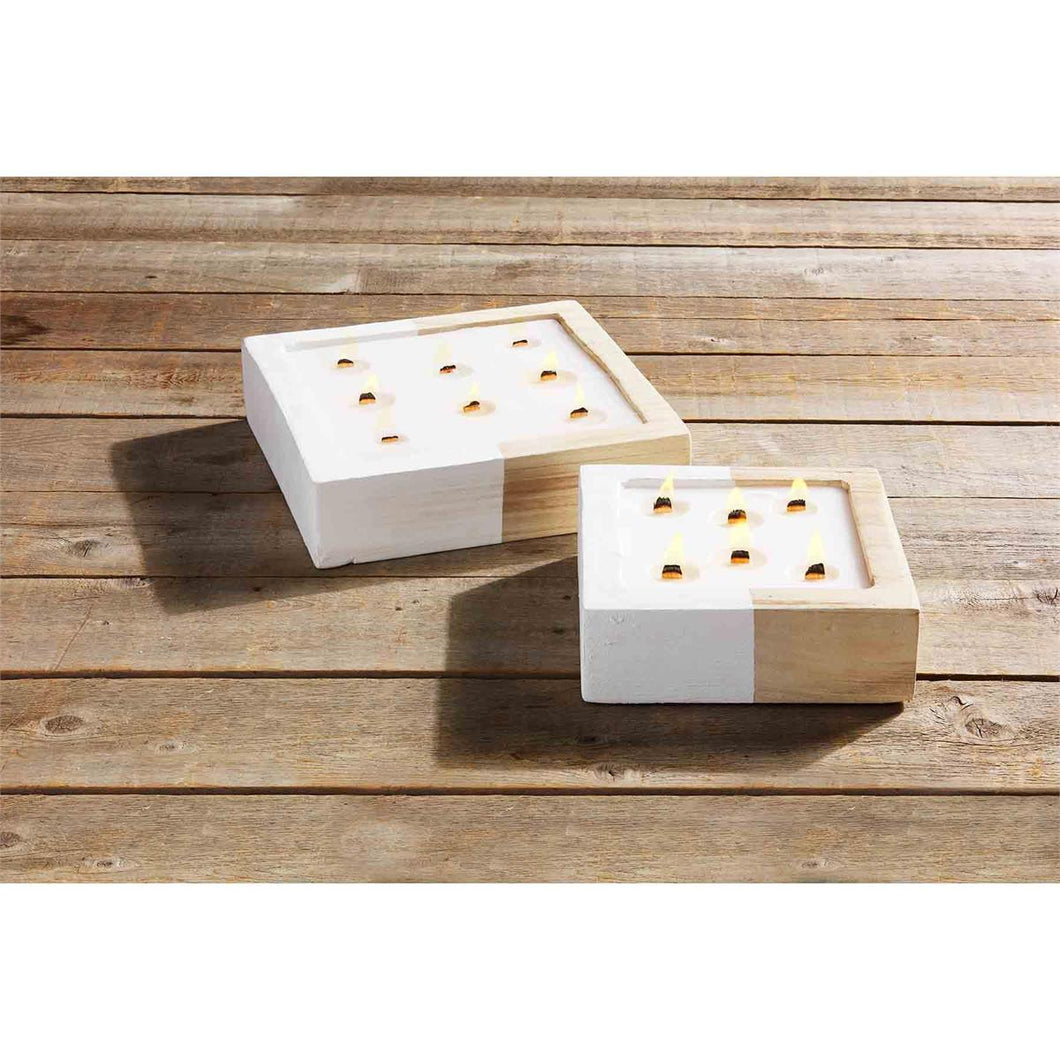 Small Square Wood Candle
