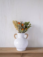 Load image into Gallery viewer, Rattan Wrapped Handle Vase Off White Medium
