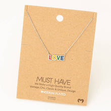 Load image into Gallery viewer, Rainbow Love Print Pendant Necklace
