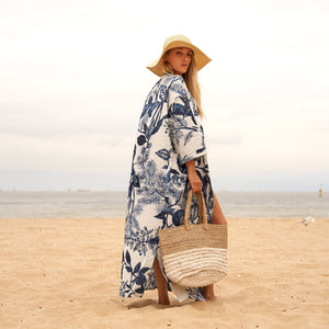 Blue Owl Cotton Kimono