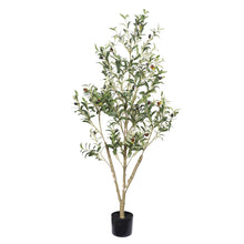 Load image into Gallery viewer, Artificial Olive Tree in Black Plastic Pot, 1pc/set: 7'
