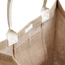 Load image into Gallery viewer, Handmade Burlap Jute Tote with Pompom
