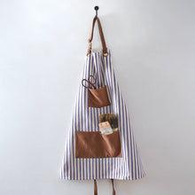 Load image into Gallery viewer, Blue Striped Canvas Utility Apron
