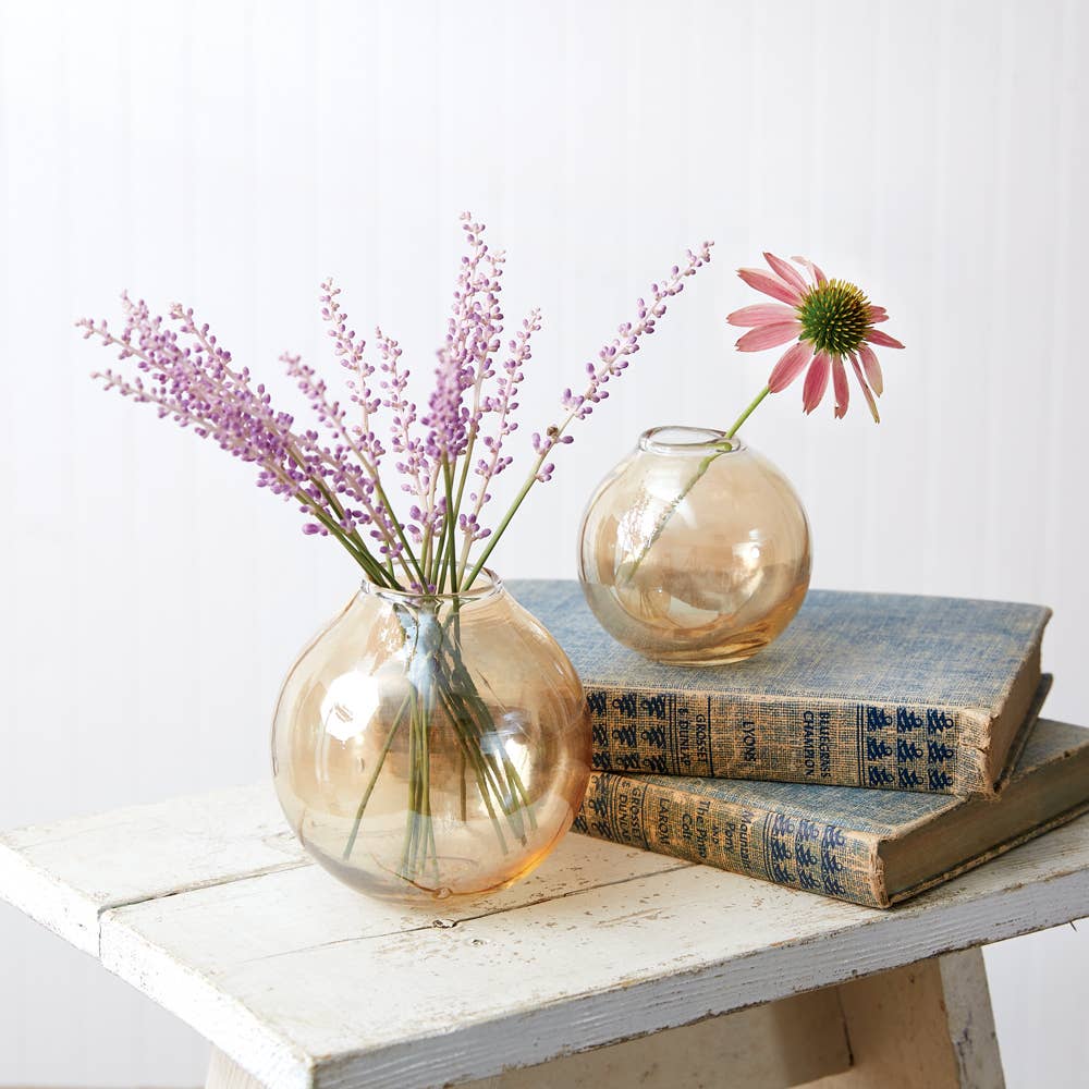 Set of Two Blown Glass Bud Vases