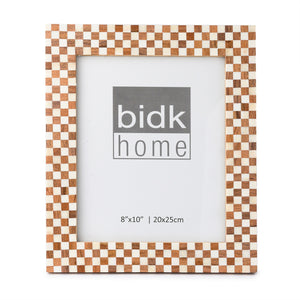 Checkered Bone & Wood Picture Frames