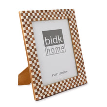Load image into Gallery viewer, Checkered Bone &amp; Wood Picture Frames
