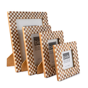 Checkered Bone & Wood Picture Frames