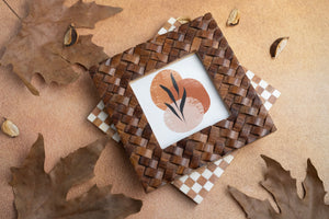 Brown Criss Cross Picture Frames
