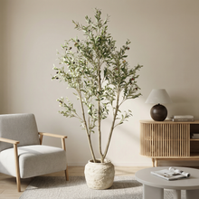 Load image into Gallery viewer, Artificial Olive Tree in Black Plastic Pot, 1pc/set: 7'
