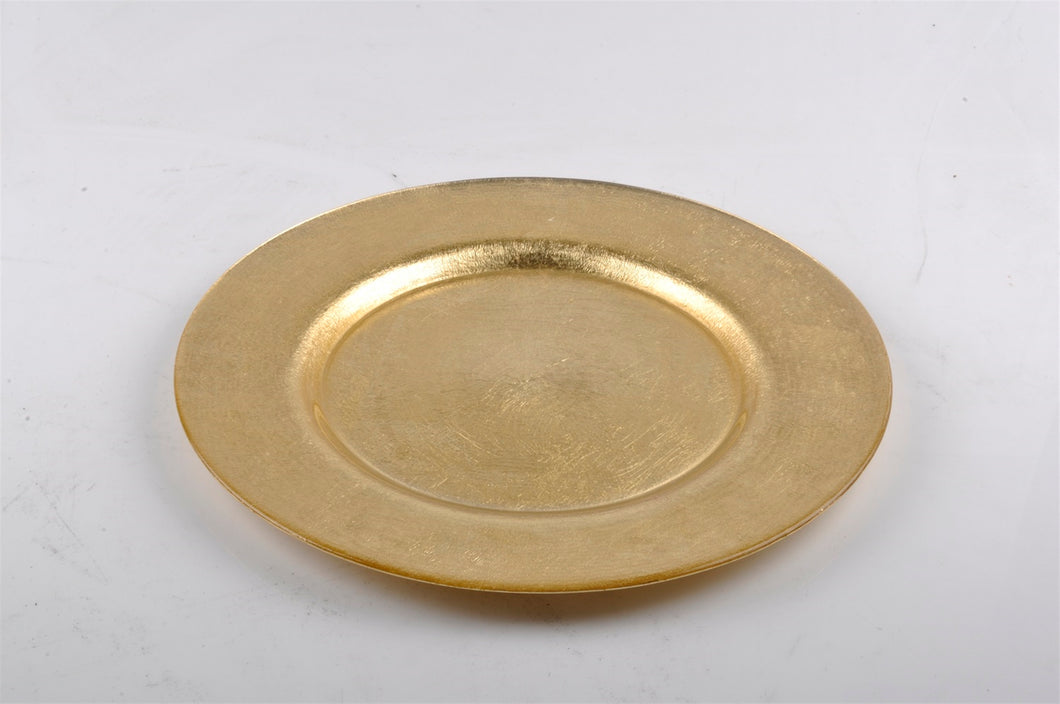 Glass Gold Leaf Charger Plate