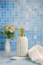 Load image into Gallery viewer, White Marble Soap Dispenser w/ Grooving
