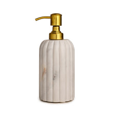 Load image into Gallery viewer, White Marble Soap Dispenser w/ Grooving
