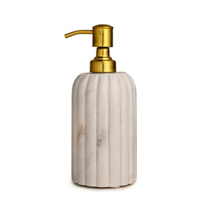 White Marble Soap Dispenser w/ Grooving