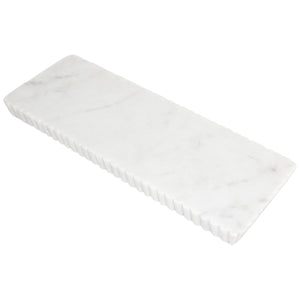 White Marble Vanity Tray w/ Grooving