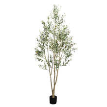 Load image into Gallery viewer, Artificial Olive Tree in Black Plastic Pot, 1pc/set: 7'
