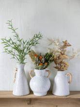 Load image into Gallery viewer, Rattan Wrapped Handle Vase Off White Medium
