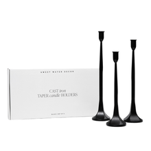 Load image into Gallery viewer, Cast Iron Taper Candle Holders, Set of 3
