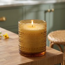 Load image into Gallery viewer, Golden Grace Fall Soy Candle in Hobnail Drinking Glass
