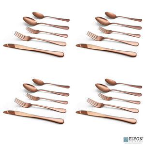 20 Piece Rose Gold Flatware Set