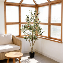 Load image into Gallery viewer, Artificial Olive Tree in Black Plastic Pot, 1pc/set: 7'
