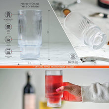 Load image into Gallery viewer, Set of 4 Ripple Drinking Glasses
