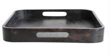 Load image into Gallery viewer, Decorative Mango Wood Tray w/ Handles, Black
