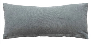 24"L x 10"H Sage Green Cotton Lumbar Pillow w/ Embroidery