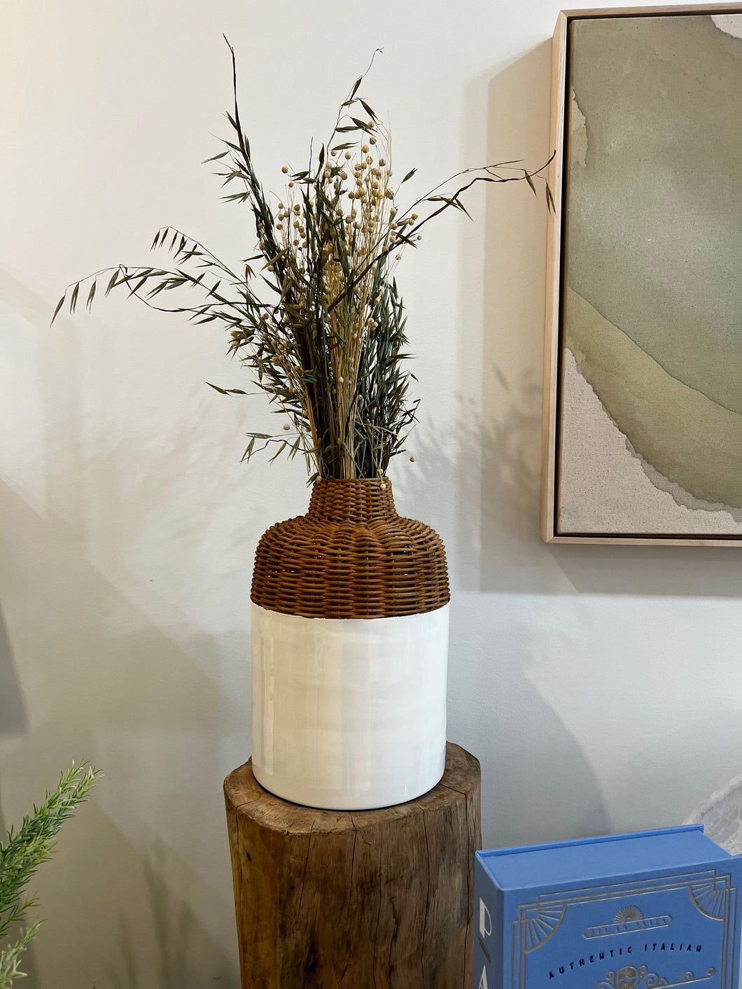 Ceramic and Wicker Vase