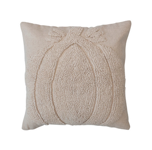 18" Square Cotton Pillow w/ Pumpkin