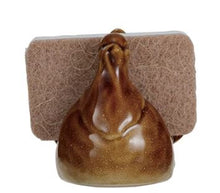 Load image into Gallery viewer, Stoneware Turkey Shaped Sponge Holder w/ Sponge
